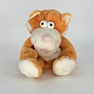 Ganz Singing Cat Puppet 14" Musical Plush Vintage Tested Works Orange Kitten HTF